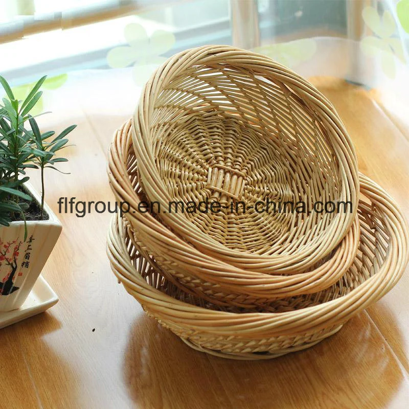 Customized Handcraft White Decorative Lined Wicker Basket in Different Shapes