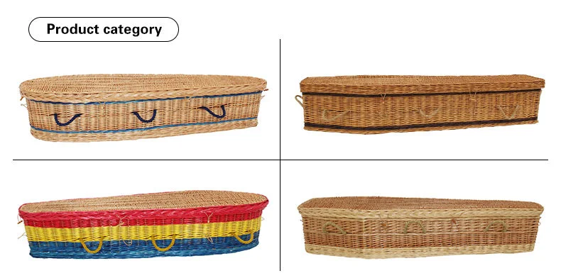 Best Quality Funeral Handmade Coffin Rattan Wicker Coffin Baskets