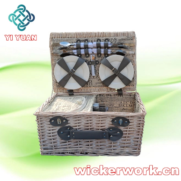 Wicker Basket Wicker Camping Picnic Basket Hamper with Lid